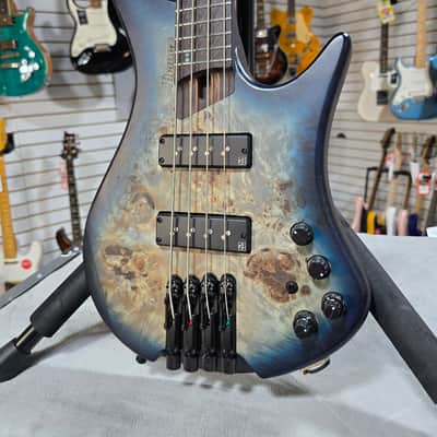 Ibanez EHB Ergonomic Headless Bass Guitar - Cosmic Blue Starburst Flat w/Gig Bag & PLEK*D #111 image 3