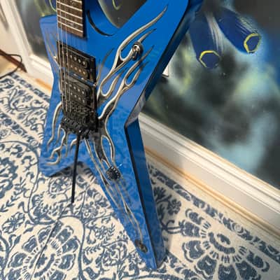Dean Buddy Blaze ML Dimebag limited edition 1 of 300 2008 - Blue with Chrome Flame Design image 5