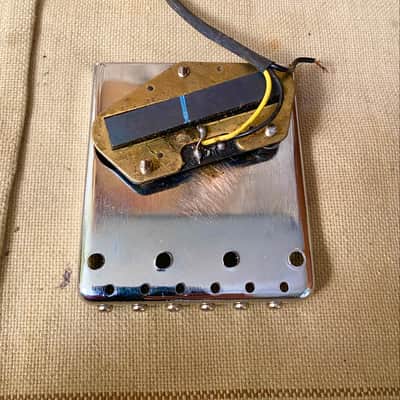 Used Unbranded-Aftermarket Telecaster Guitar 6 Saddle Bridge, Plate & Pickup Chrome image 5