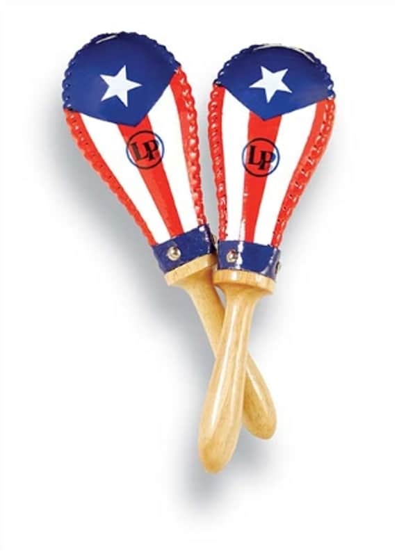 Latin Percussion LP Salsa Rawhide Maracas Puerto Rico Flag, Pair LP393-PR image 1
