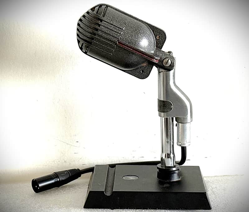 Vintage 1940's SHURE 708A "Stratoliner" Microphone , working w/stand & cable image 1