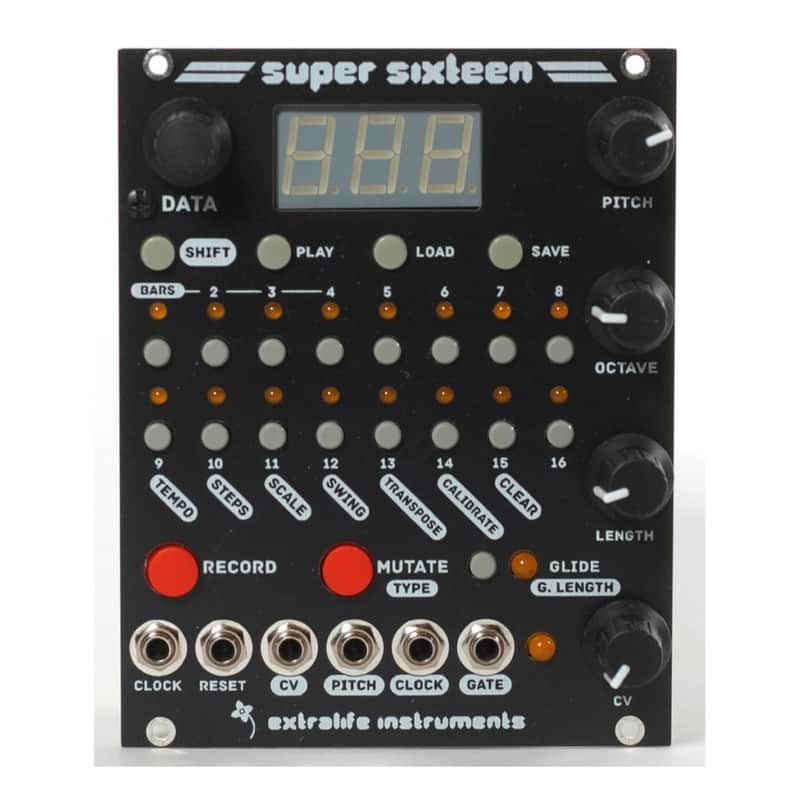 Extralife Instruments Super Sixteen Eurorack Sequencer Module (Black) image 1