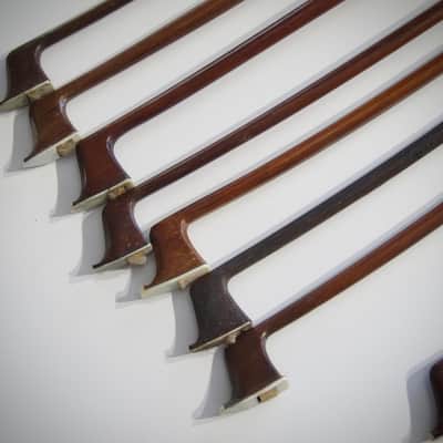 German Violin Bows Various Makers High Quality 4/4, 7/8, 3/4, & 1/2 Sizes Lot of Ten (10) Circa-1900s-Brown image 11