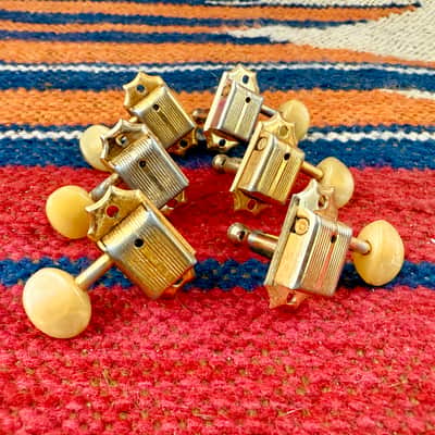 Vintage 1950's Guild Kluson "No-Line" Gold Guitar Tuners X-350 Aristocrat Rare image 4