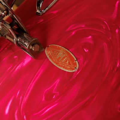 1960s Duplex Tonecraft Pink Satin Flame Drumset image 17