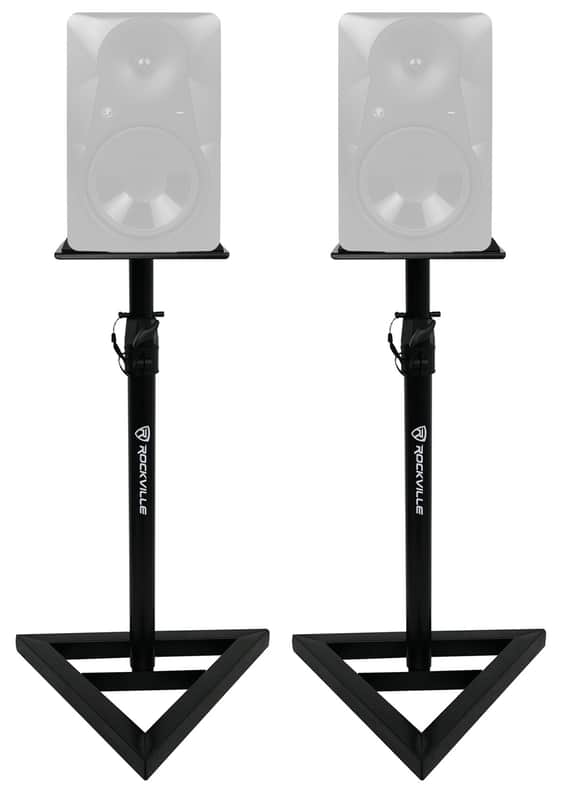 (2) Rockville Adjustable Studio Monitor Speaker Stands For Mackie HR624 MK2 image 1