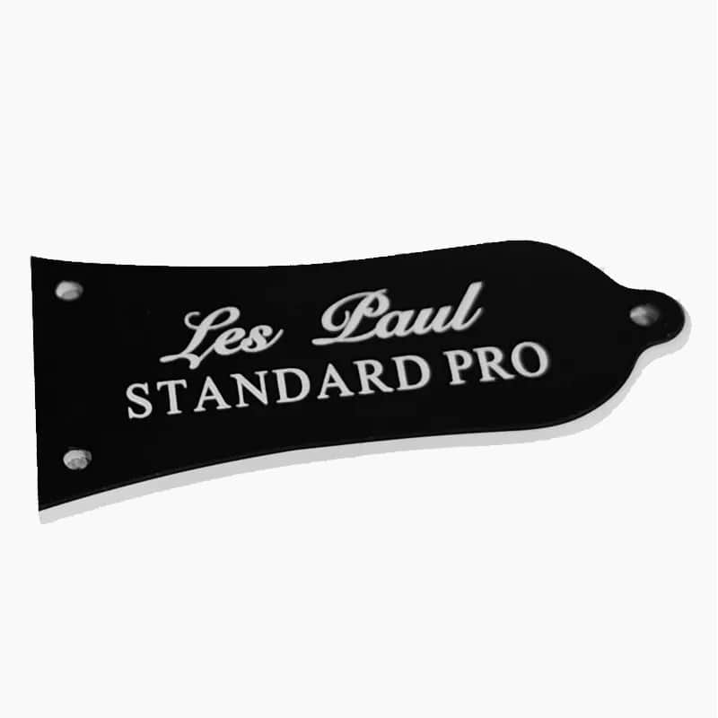 Truss Rod Cover Black 2-Ply Black 3-Hole Bell for Epiphone Les Paul w/Logo (Used) image 1