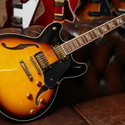 Washburn HB35 Hollow Body Tobacco Sunburst image 1