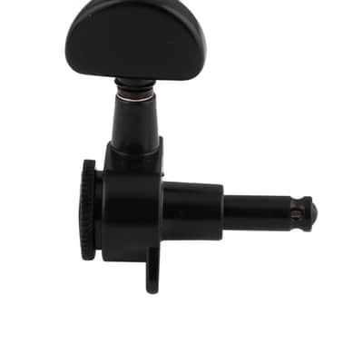 Locking Guitar String Tuning Pegs Tuning Keys Machine Heads Tuners 18:1 Gear Ratio 3L 3R for Electric Guitar or Folk Acoustic Guitar Parts Replacement Half Round Head Black. image 7