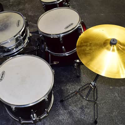 Tama Stagestar 5-Piece Drum Set, Wine Red with Hardware & Cymbals image 6