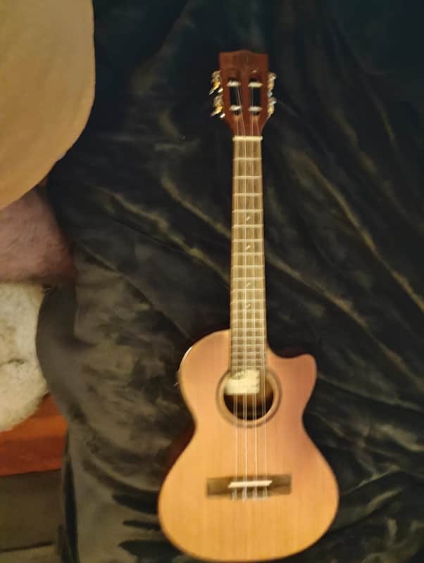 Kala KA-ATP-CTG-CE Solid Acacia Series Tenor Ukulele with Cedar Top, Cutaway, and EQ 2010s - Gloss Natural image 1