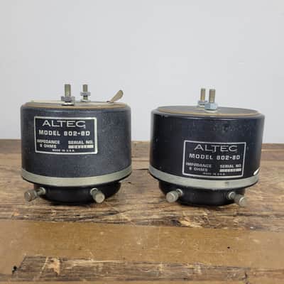 Pair of Altec 802-8D Compression Drivers 8 Ohm horns Tested Fully Functional image 1