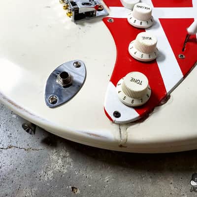 Jack's Guitarcheology "Bed Pan Halen's Frankensh*t" Toilet Seat Electric Guitar (2021 White Relic) image 6