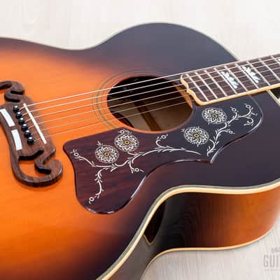 1992 Orville by Gibson J-200 Jumbo Acoustic Electric Guitar Sunburst w/ Case image 7