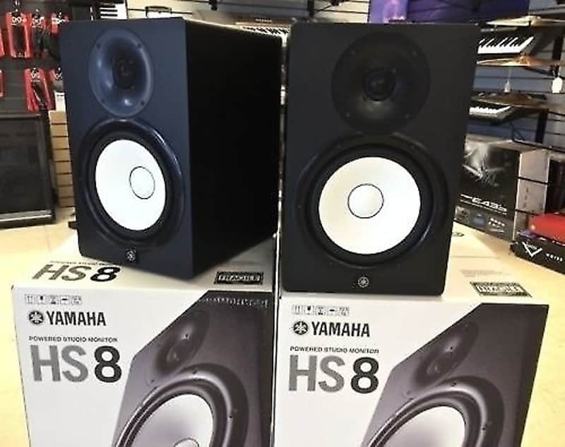 Yamaha HS8 Studio Monitors hs-8 pair - Amazing Studio Sound! HS 8 Monitor Pair in Orig. Boxes! image 1