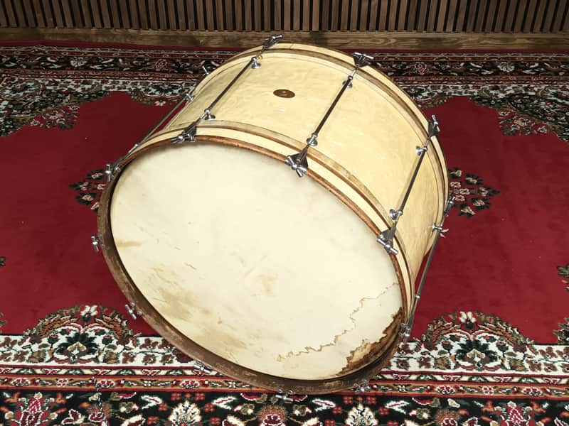 Vintage Frank Wolf 26″x14″ Bass Drum With In WMP – 1930s image 1