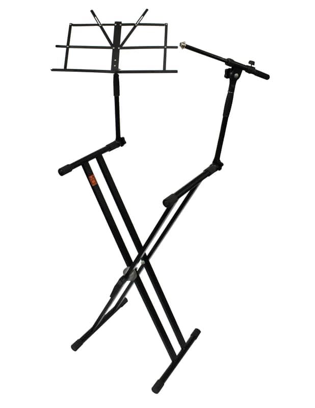 Mr Dj KS700 Key Board Stand with Music Note and Microphone Holder image 1