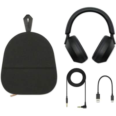 Sony WH-1000XM5 Wireless Noise Canceling Headphones, Black w/ 2YR Warranty Bundle image 12
