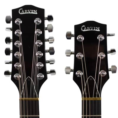 1984-85 Carvin DN612 6/12 String Doubleneck Guitar Black w/Hard Shell Case #17848 image 5
