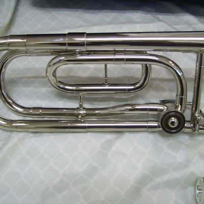 Silver Trigger trombone, with case and mouthpiece image 3