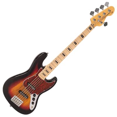 Vintage V495 Coaster Series 5-String Bass Guitar Pack ~ 3 Tone Sunburst image 3
