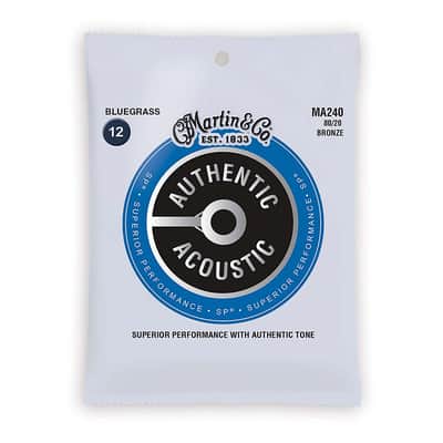 Martin MA240 Authentic Acoustic SP 80/20 Bronze Acoustic Guitar Strings - Bluegrass (.12 - .56)