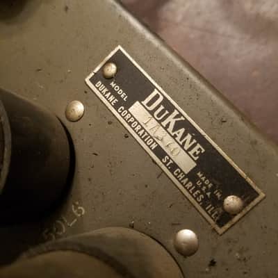 DuKane Tiny mono tube amp 1A370 dual 50L6 and 6x9 AlNiCo speaker 1954 - grey paint image 12