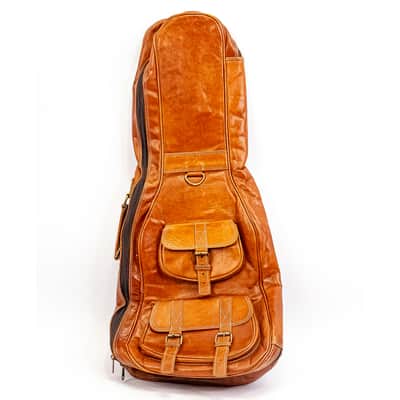 Brown Leather Gig Bag for Mini Guitar Travel Case 31" x 12" image 1