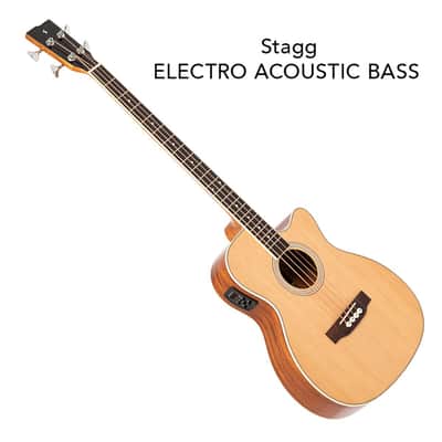 Stagg Jumbo Cutaway Acoustic-Electric Bass Spruce Top Natural – SA40BASS-ACE-N image 2