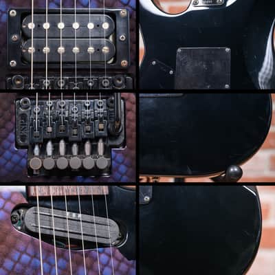 ESP M-II Deluxe Blue Snakeskin 1992 w/Hard Shell Case image 15