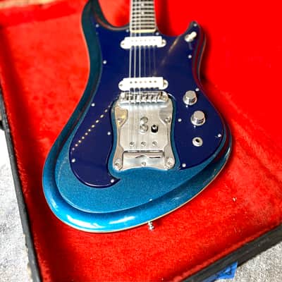 Guyatone Sharp 5 1970 - Electric blue sparkle original vintage MIJ Japan bizarre LG-350t MOT image 3