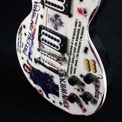 Custom Painted and Upgraded Epiphone Les Paul Studio LT-Aged and Worn With Graphics And Matching Headstock image 4