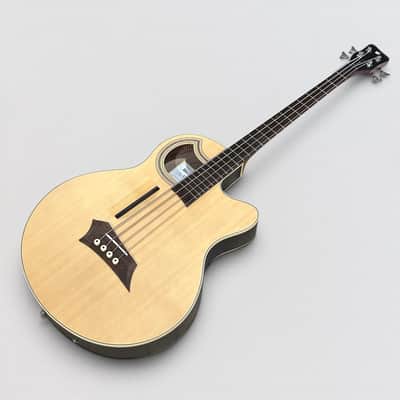 Warwick RockBass Alien Deluxe Hybrid Thinline 4 String Acoustic Electric Bass Guitar - Natural image 7