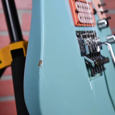 Kramer Elliot Easton Pro 1 1987 Seafoam /Neon Pink Guard andPickups w/OHSC image 12