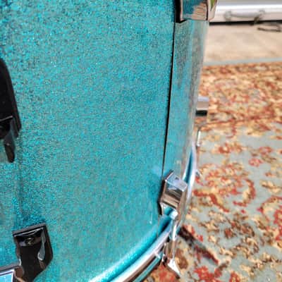 Fibes Austin-Era 16x22 Bass Drum 6-Ply Jasper Shell - Turquoise Sparkle W/ Bag (C013-43) image 14