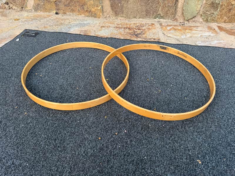 Keller 22" Natural Finish Bass Drum Hoop - PAIR image 1
