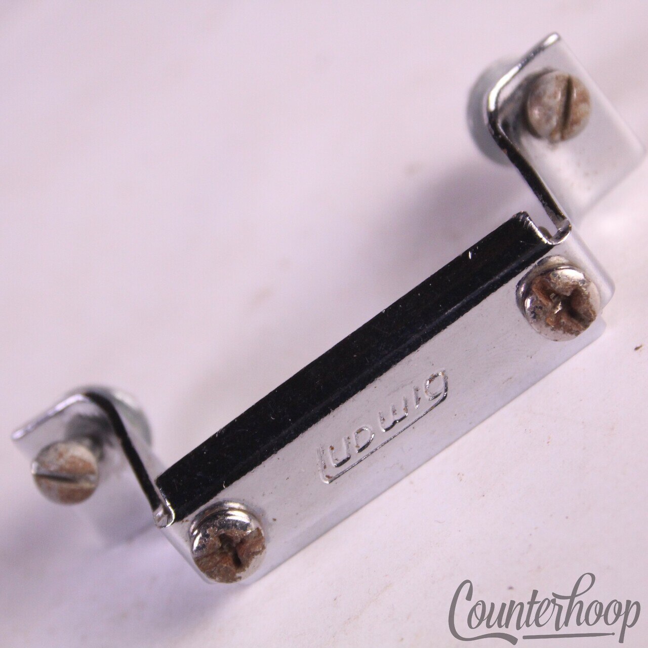 Ludwig Block Logo Butt Plate Snare Drum Hardware Chrome 60s/70s Vintage USA P32 — main photograph