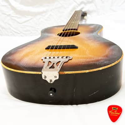 1960s Lignatone Parlor Guitar Vintage Brownburst Acoustic – Made in Czechoslovakia – “Bo” image 16