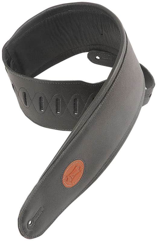 Levy's MSS2-4-BLK Signature Series 4.5" Garment Leather Bass Guitar Strap w/ Heavy Padding image 1