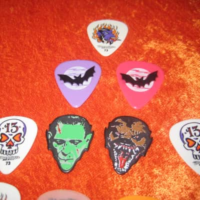 Halloween Horror 17 Guitar Picks Frankenstein, Wolfman, Aliens, Bats, Spiders, Skulls image 3