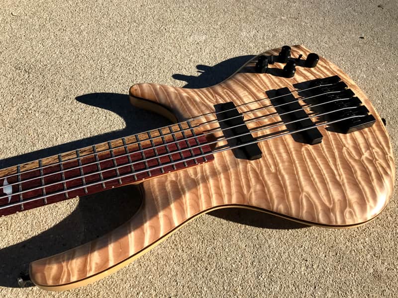 Roscoe Century 3005 J 34" scale Jazz Bass Guitar + custom upgrades extras Purpleheart Maple Ash image 1
