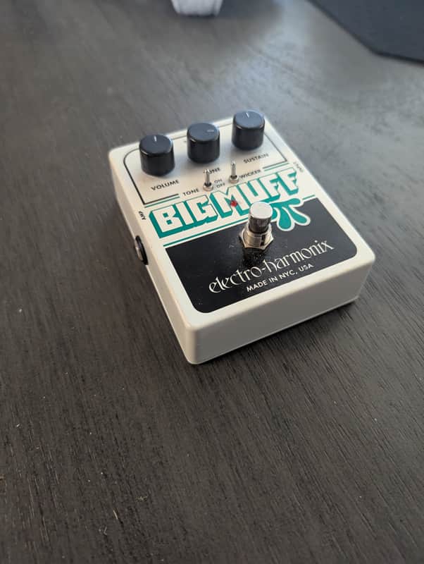 Electro-Harmonix Big Muff Pi with Tone Wicker Distortion / Sustainer 2008 - Present White / Black / Green image 1