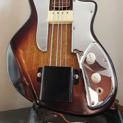 Vintage early 1960 Guyatone Hoshino Star Logo Bass Tobacco Burst Short Scale #1950 4 String Japan (MIJ) image 3