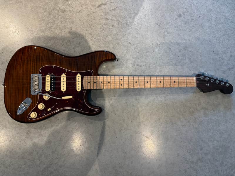 Fender Rarities Series Flame Maple Top Stratocaster with Rosewood Neck, Maple Fretboard 2019 - Golden Brown image 1