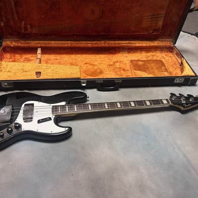 1966 Fender Jazz Bass Black Sparkle w/Matching Headstock w/OHSC image 23