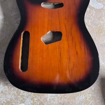 Left Handed Alder Wood Tele Telecaster Style Guitar Body in Sunburst image 1