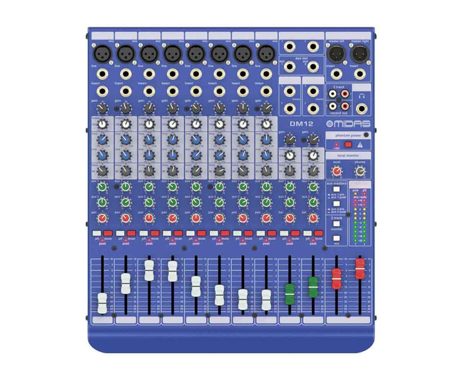 高性能コンパクトアナログミキサー DM12 MIDAS 配信機器・PA機器・レコーディング機器 Midas（マイダス） 100V~240V仕様 DM12 配信機器・PA機器・レコーディング機器