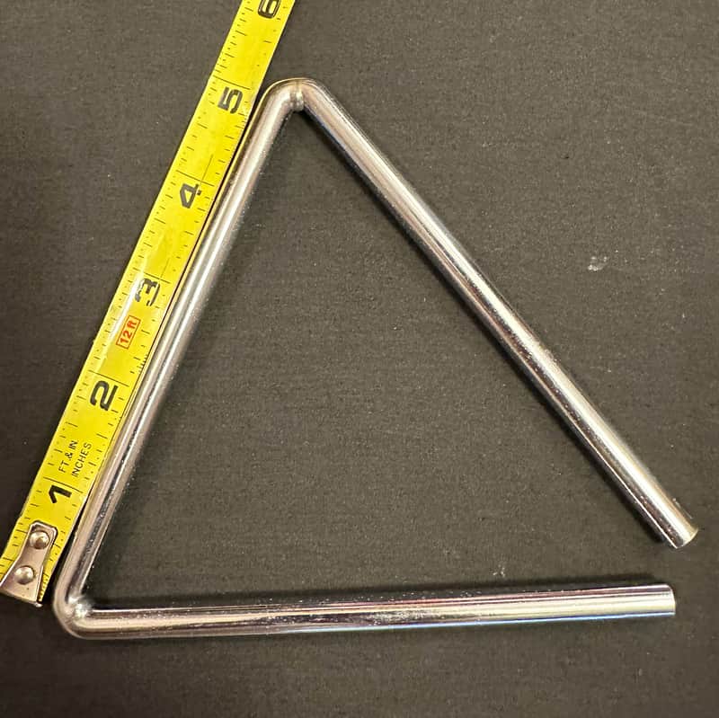 Unbranded 5" Triangle, Chrome Plated Steel, 1/4" diameter Rod - MINT image 1