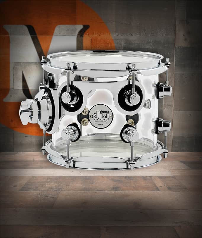 DW Design Series Acrylic Suspended Tom, 7x8 - Clear w/Chrome (DDAC0708STCL) image 1