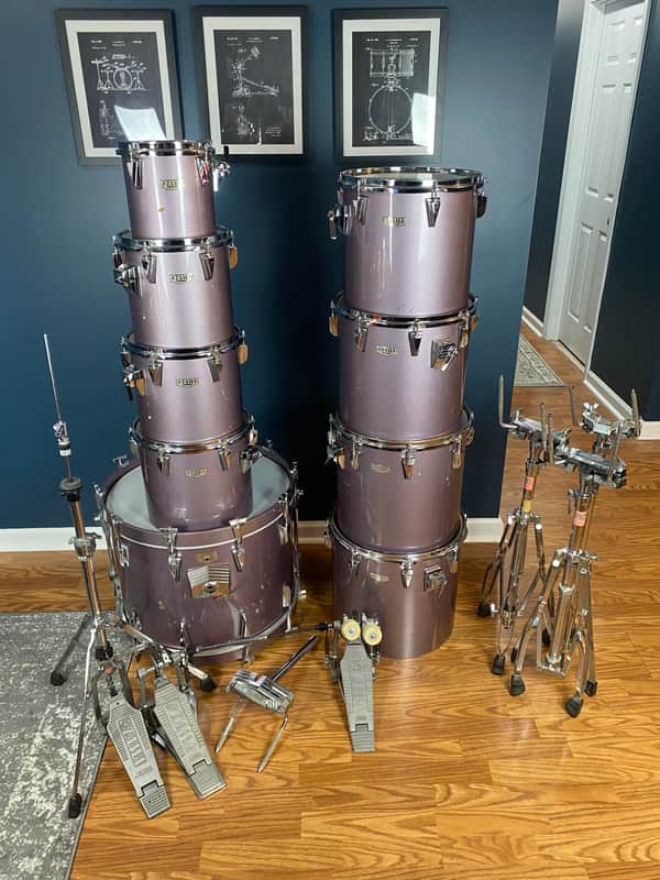 Tama Granstar Concert Tom 9-piece drum set in Heather Metallic finish image 1